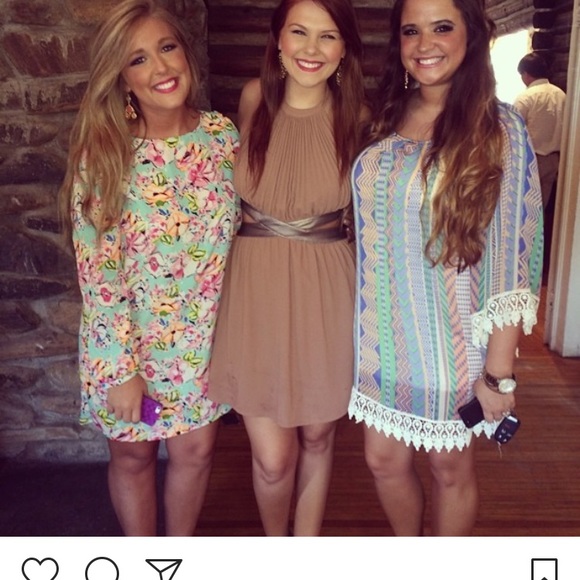 Taupe cutout dress with leather straps! - Picture 3 of 3